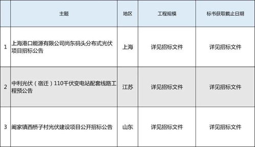 新能源项目招投标信息 7月 01期