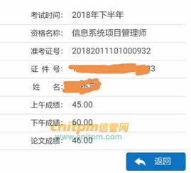 信管网2018年下半年信息系统项目管理师通过学员成绩分享