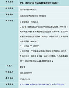 今日中西部污水处理项目信息汇总(12月27日)