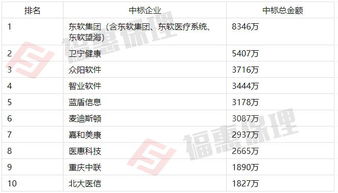上半年全国公立医院信息化项目企业中标额排名及项目特点解析